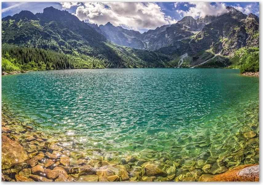 Foto obraz szklany Jezioro w górach