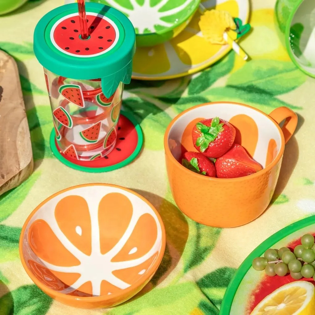 Altom Zestaw ceramicznych kubków jumbo Tropicanapomarańczowych 470 ml, 2 szt.
