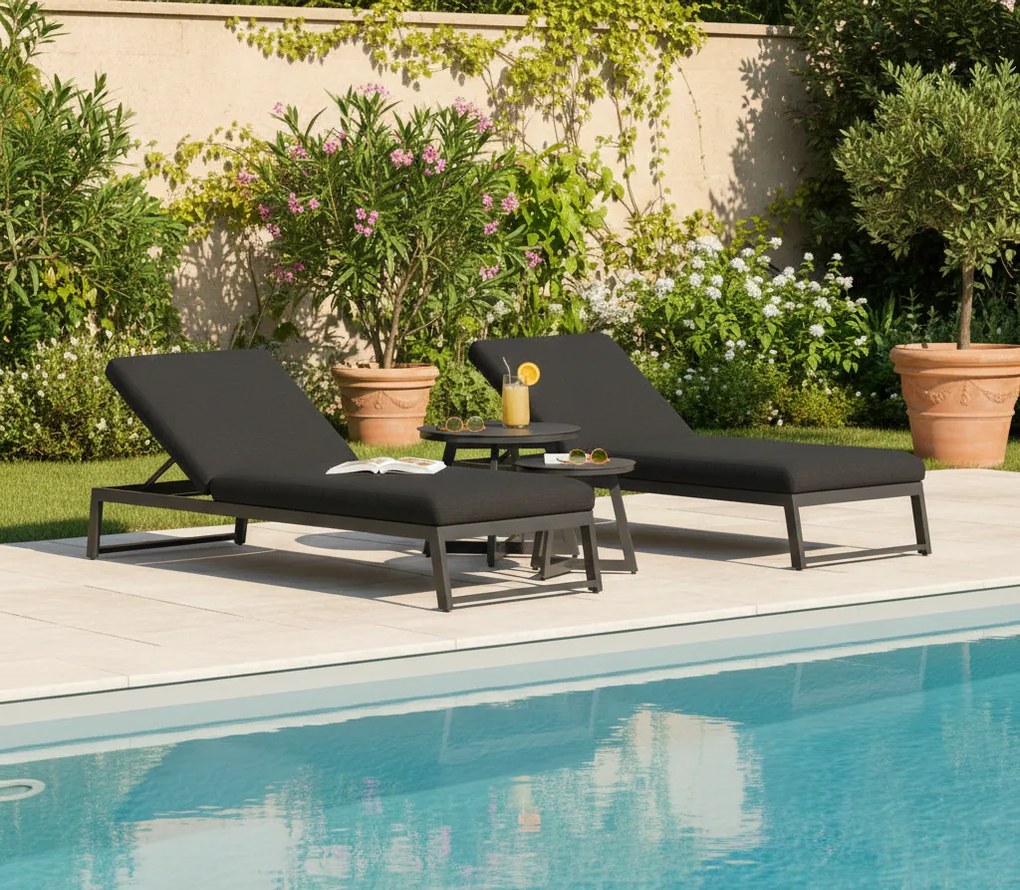 Doppler Tiso + Melia leżak ogrodowy zestaw wypoczynkowy 2+1