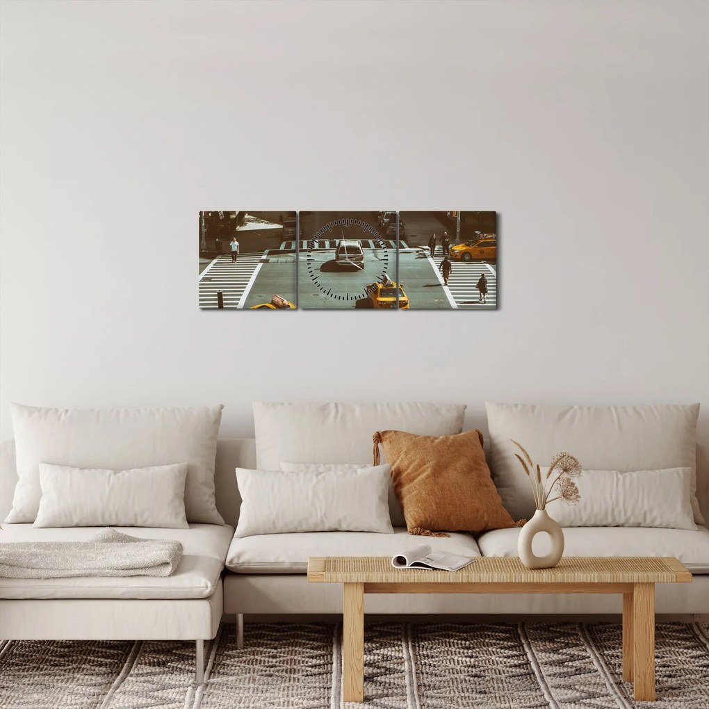 Obraz - New York (z zegarem) (90x30 cm)