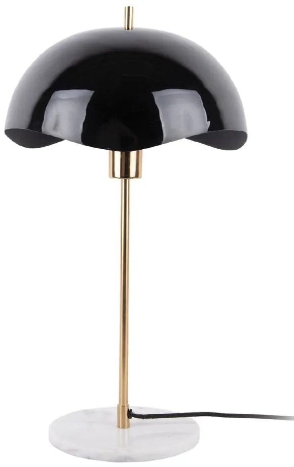 Czarna lampa stołowa (wys. 56 cm) Waved Dome – Leitmotiv