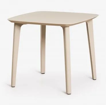 Kwadratowy Stół Ogrodowy 85x85 Cm Z Polipropylenu Scand Kremowa Tapioca - Sklum