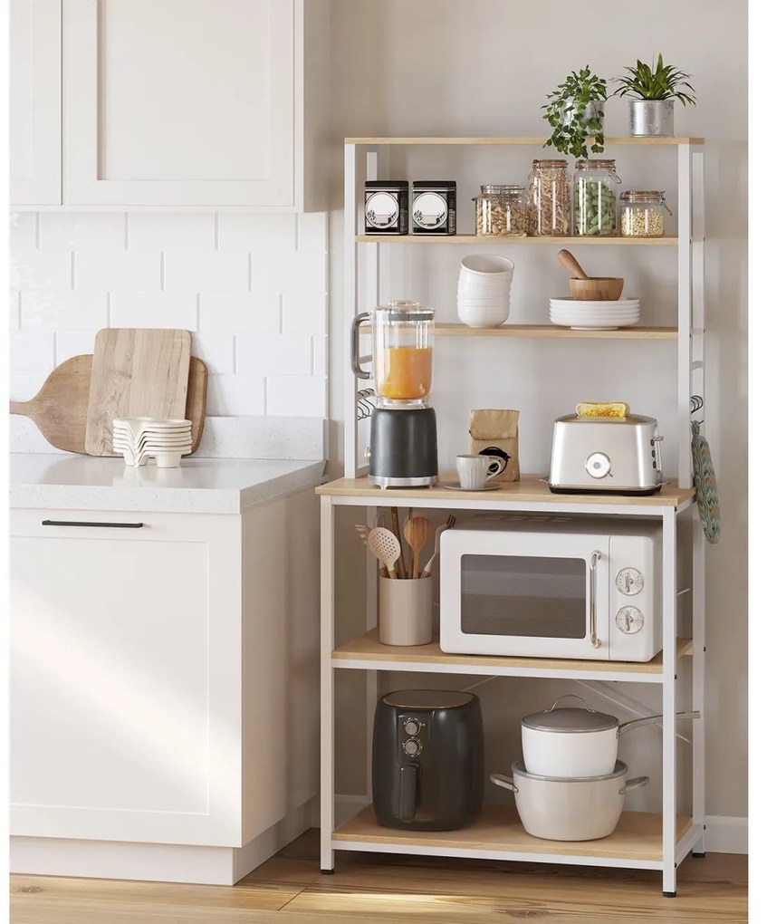 Regał kuchenny LORANO 167x80 cm, biały / dekor dąb