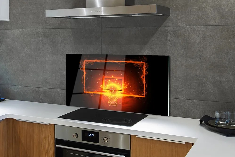 Szklany Panel Ognisty Rzut do Kosza