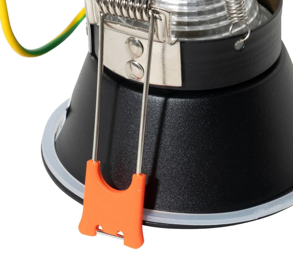 Zewnetrzna Set van 6 moderne inbouwspots zwart met goud GU10 50mm IP44 - Dept Nowoczesny Oswietlenie zewnetrzne
