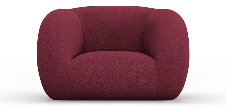 Bordowy fotel z materiału bouclé Essen – Cosmopolitan Design