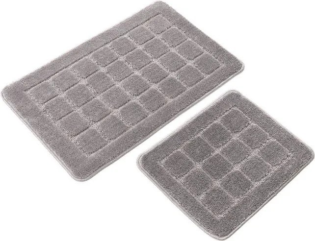 Szare dywaniki łazienkowe zestaw 2 szt. 50x80 cm Kareli – Foutastic