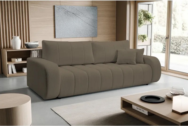 Sofa BALOO z funkcja spania i pojemnikiem JASNY BRĄZ LAMBI 03