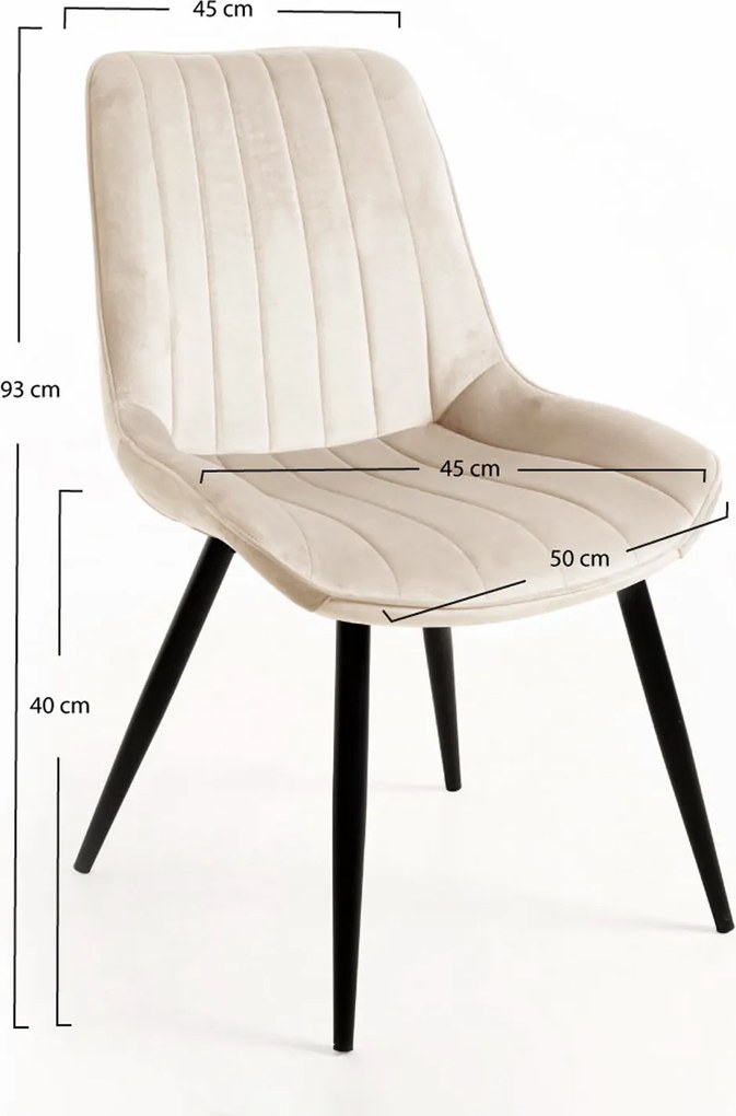 Zestaw 4 Krzese Lene Aksamitne