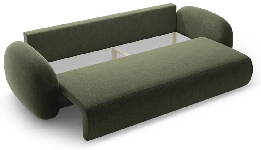 Zielona rozkładana/ze schowkiem sofa z tkaniny szenilowej 262 cm Tonale – Cosmopolitan Design
