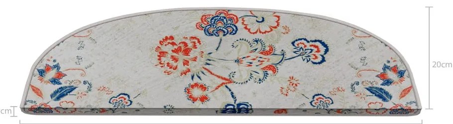 Dywaniki na schody zestaw 16 szt. 20x65 cm Floral Path – Vitaus