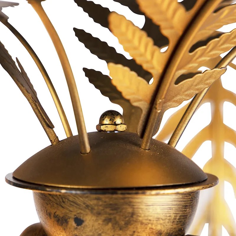 Lampa podłogowa w stylu vintage, złota, 156 cm, 2 punkty świetlne - Botanica Retro Oswietlenie wewnetrzne