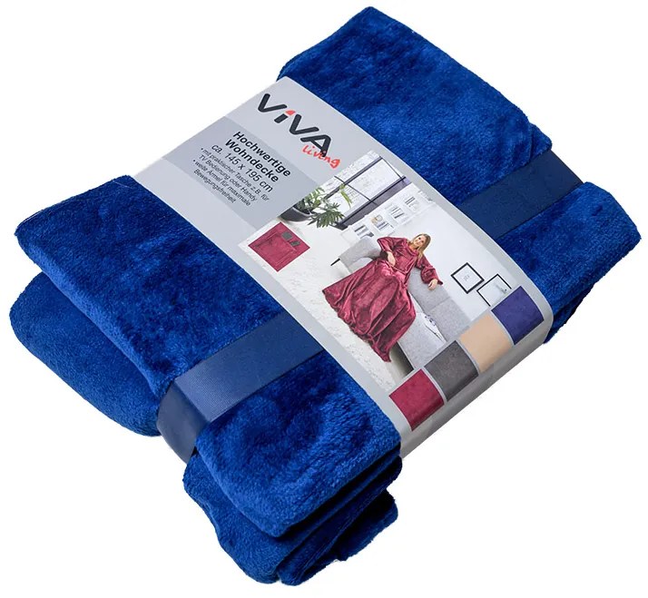 Koc z rękawami WRAPME granatowy