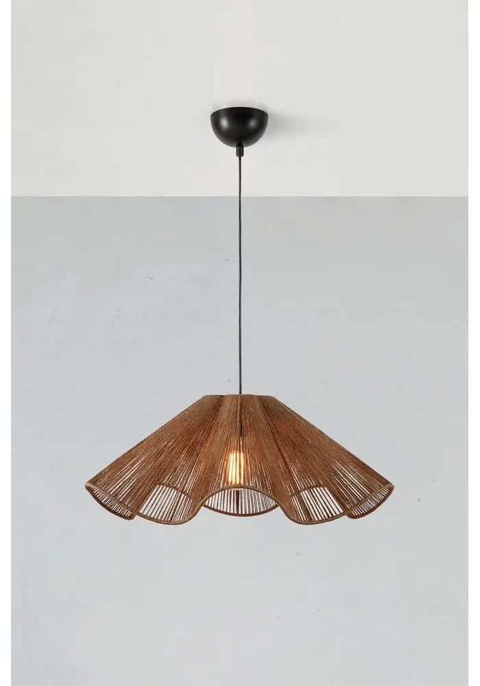 Brązowa lampa wisząca z kloszem z juty ø 60 cm Nami – Markslöjd