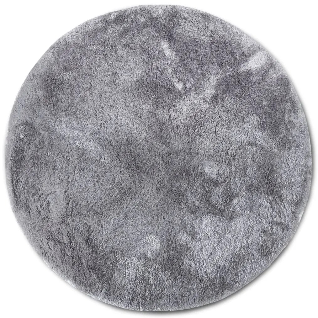 Dywan Cosy Shaggy Szary Elle Decoration Koło – miękki, wysoki włos 200 cm x 200 cm Certyfikat Oeko-Tex