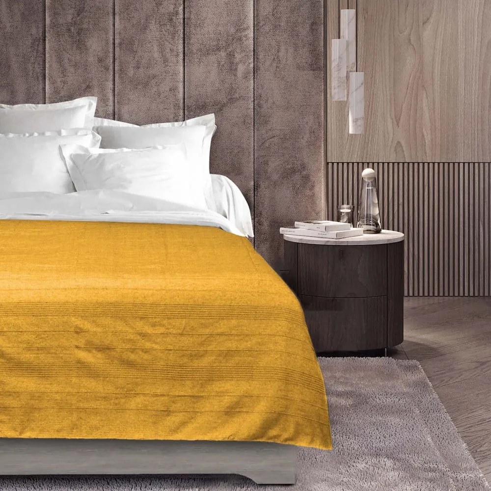 Żółta narzuta 180x220 cm Lucile – douceur d'intérieur