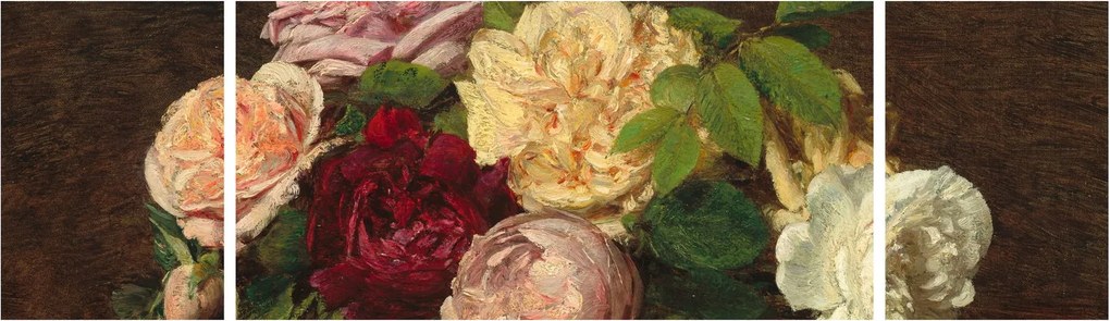Obraz - Henri Fantin-Latour, Roses de Nice on a Table, reprodukcje (170x50 cm)