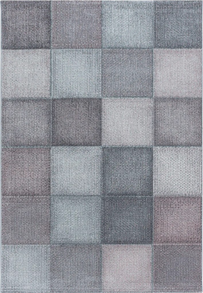 Dywan nowoczesny Ottawa kwadraty różowe pastelowe 160 cm x 230 cm