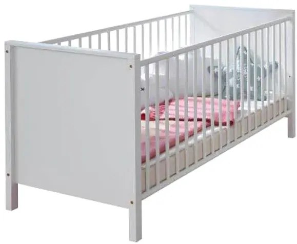 Białe łóżeczko niemowlęce bez materaca L0-S92