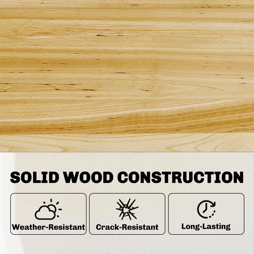 Outsunny Podwyższona grządka z inspektem z drewna, podwyższony doniczkowiec z otwieraną pokrywą, półką, włókniną, ergonomiczny | Aosom PL