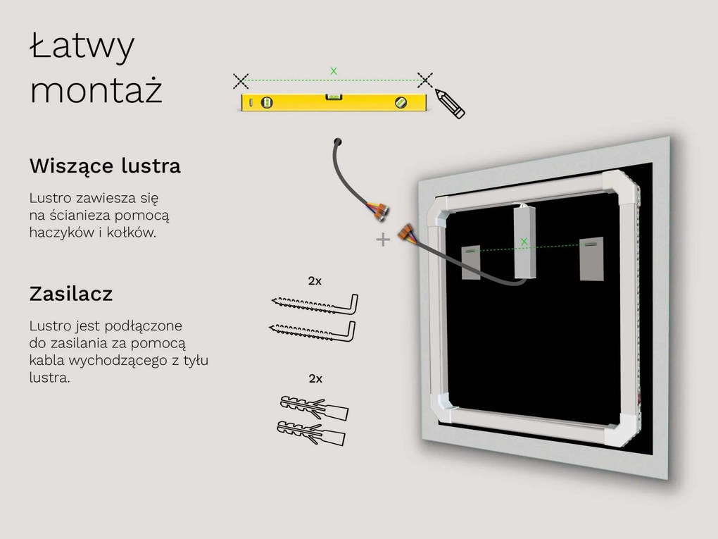 LED lustro do łazienki z oświetleniem M10