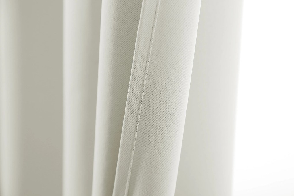 Biało-kremowa zasłona OXFORD 140x270 cm Zawieszanie: Taśma z wiązaniami