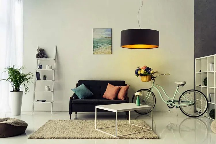 Żyrandol glamour z abażurem 30 cm - A7-F60