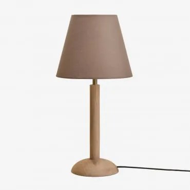 Lampa Stołowa Harry Z Drewna Mango Drewno Mango & Brązowa Moka Ø25 Cm Caracas - Sklum