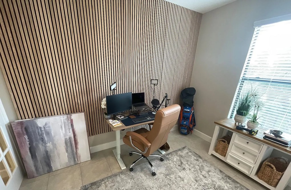 Drewniany panel akustyczny, 2400 x 600 mm, B2BP002, 5 szt, brzoza