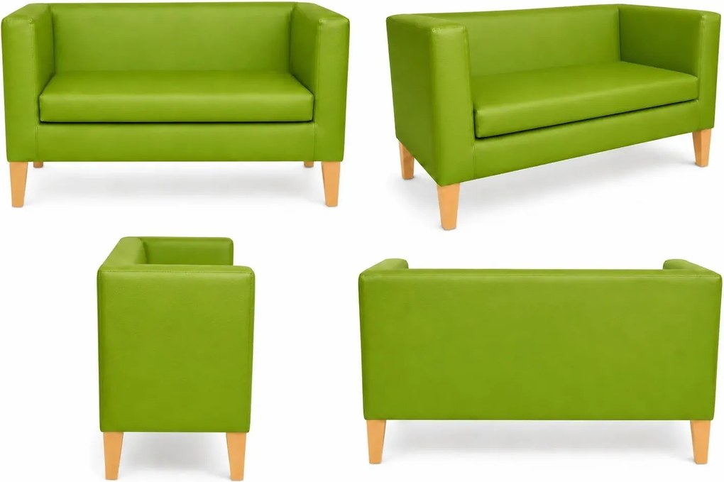 Sofa Monaco : Kolor nogi - Drewno, Kolor tkaniny - EKO-SKÓRA - 5D, Typ tkaniny - Eko-skóra , Wysokość nogi - 20 cm