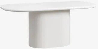 Owalny Stół Jadalniany 200x105 Cm Z Mdf Milford Gardenia Biel - Sklum