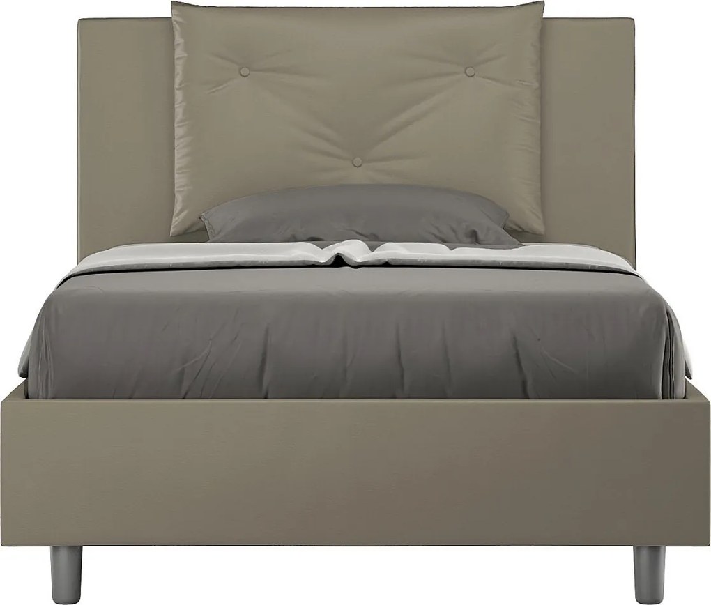 Łóżko bez stelaża tapicerowane 120x190 sztucznej skóry cappuccino Appia