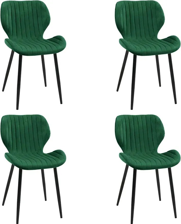 Komplet 4 krzeseł do kuchni butelkowa zieleń W6-R51