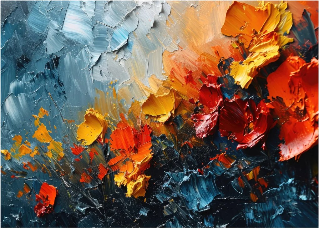 Obraz - Abstrakcyjny obraz kwiatów III. (70x50 cm)