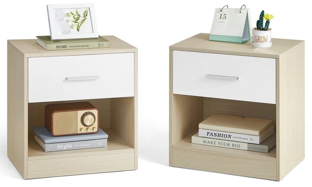 Zestaw szafek nocnych E1081, dąb, 2 szt.