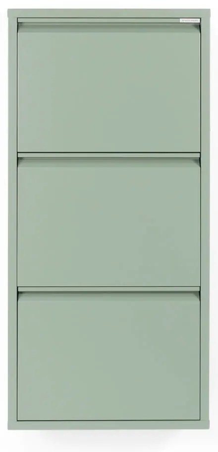 Szarozielona metalowa uchylna szafka na buty 50x103x15 cm Billy – Spinder Design