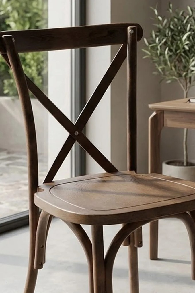 Krzeso polipropylenowe Altea z efektem drewna