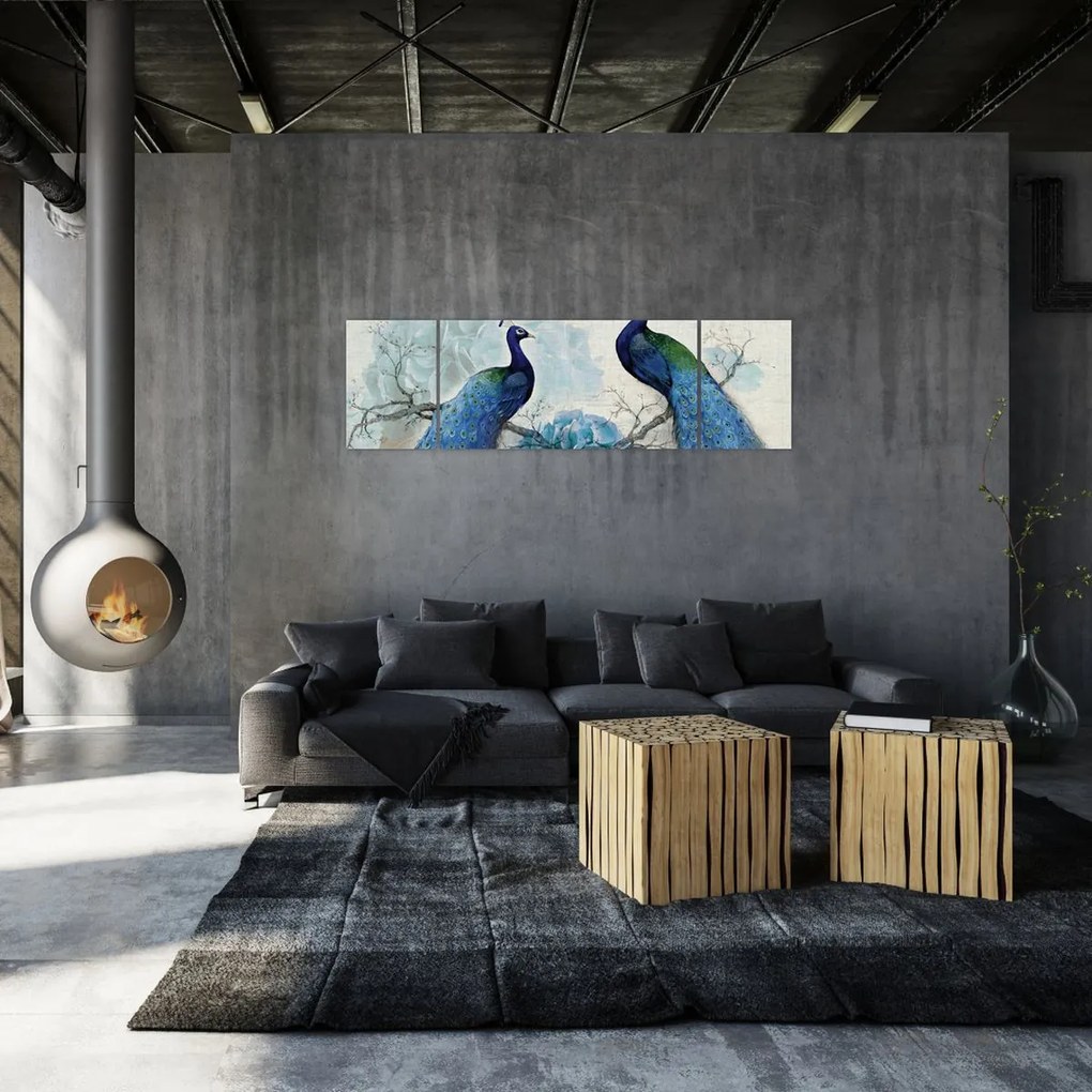 Obraz - Pawie tekstury (170x50 cm)
