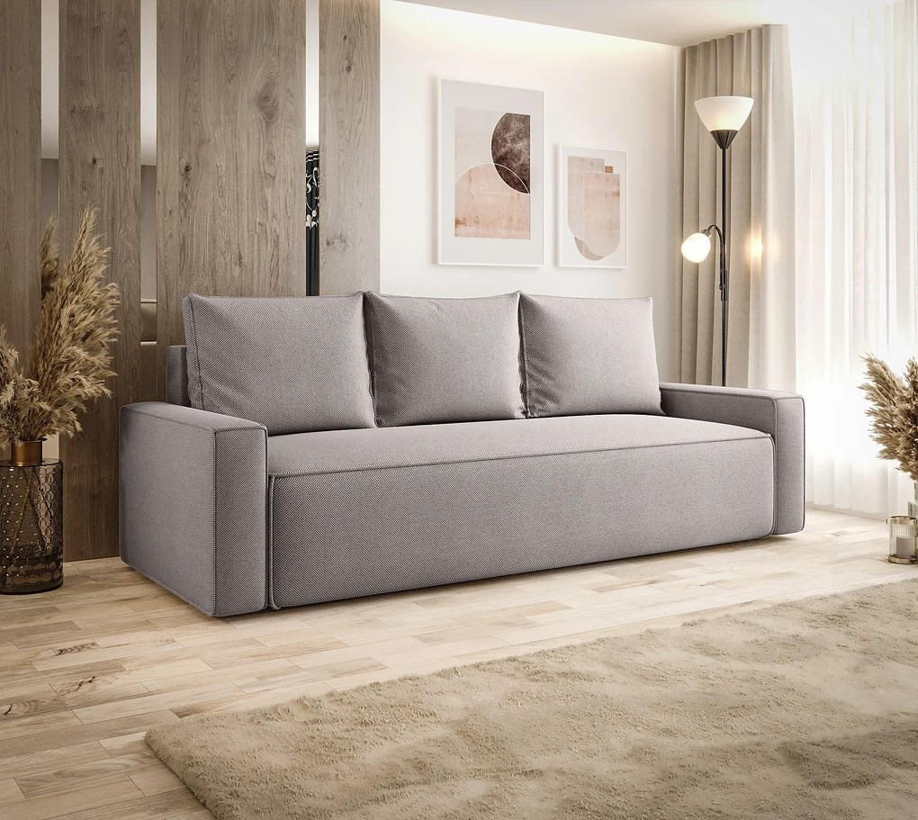 Szara tapicerowana sofa z pojemnikiem G3-C05