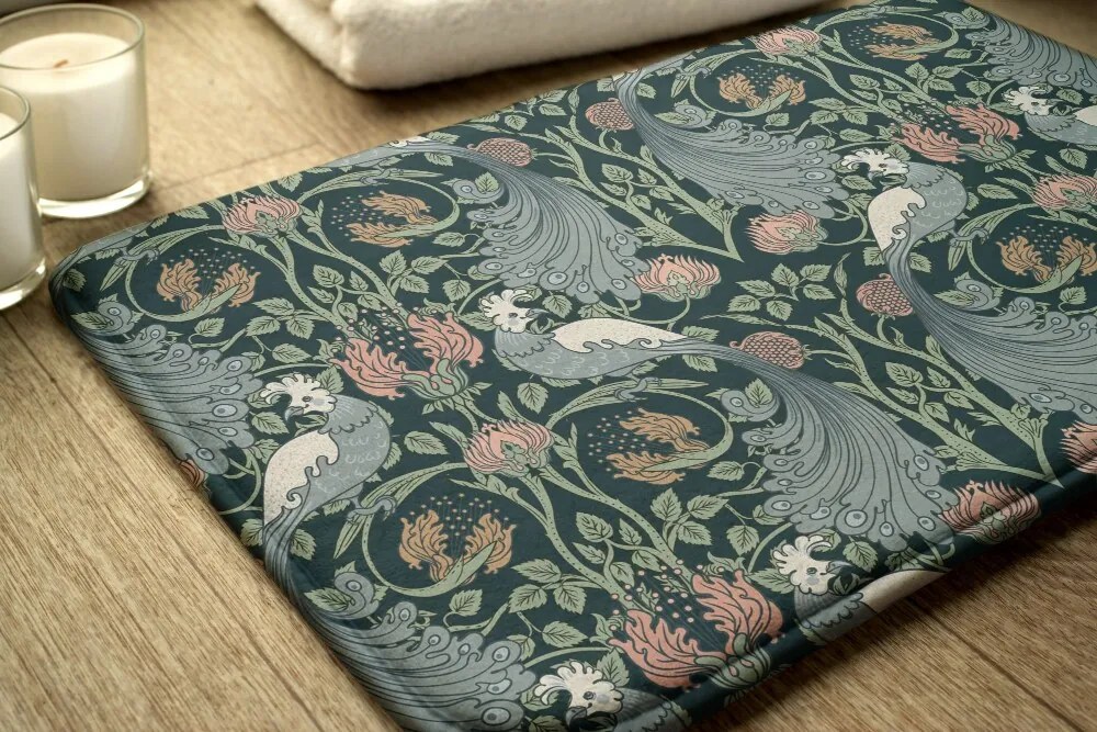 Dywanik łazienkowy Dywanik łazienkowy Ptaki Rośliny