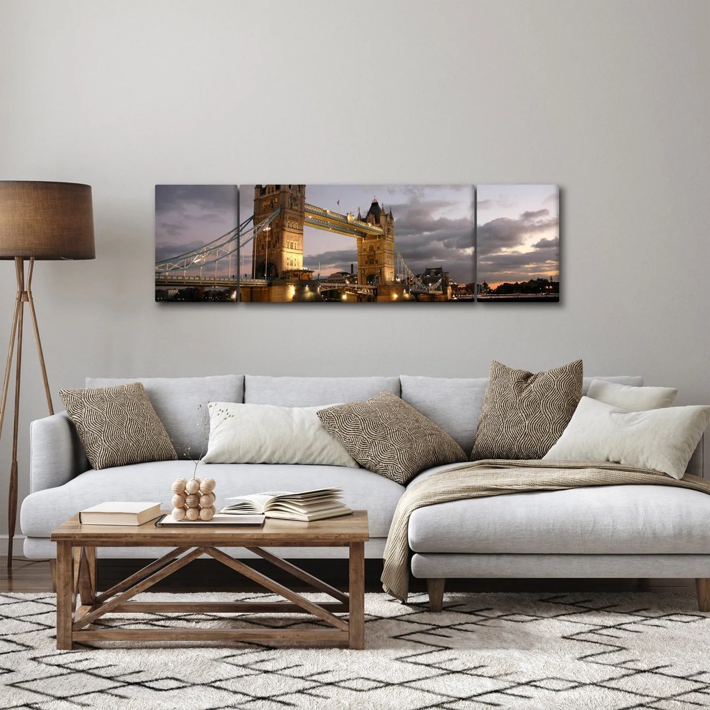 Obraz - Tower Bridge nocą (170x50 cm)