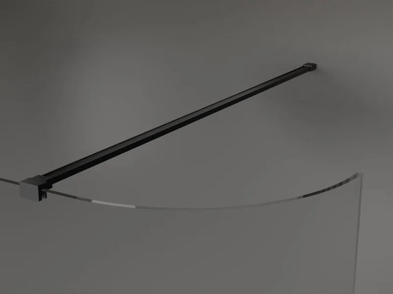 Mexen Kioto-R ścianka prysznicowa zaokrąglona Walk-in 140 x 200 cm, transparent 8 mm, czarna - 800-140-101-70-06
