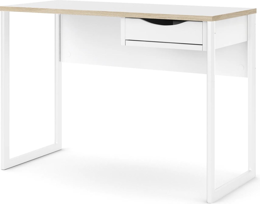 Białe biurko z szufladą Function Plus Small