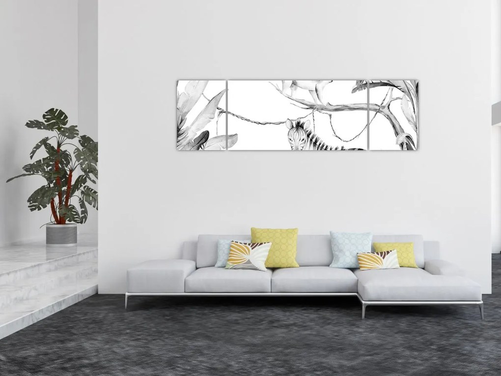 Obraz - Akwarelowa dżungla (170x50 cm)
