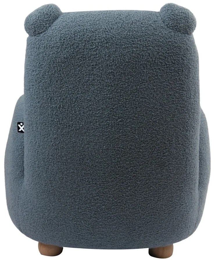 Niebieski fotel dziecięcy z materiału bouclé Rocky – Vipack