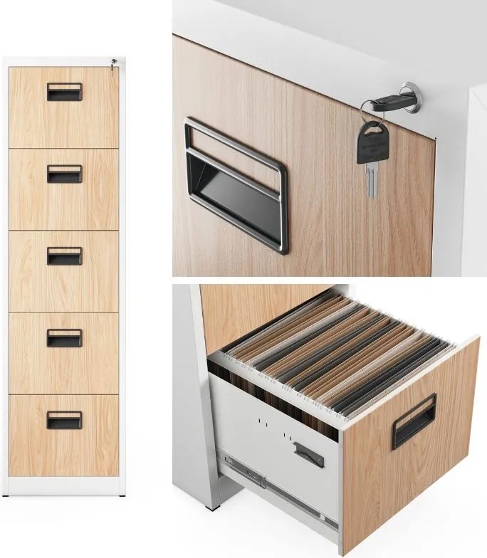 Szafa kartotekowa Eco Design Sara V005 46x62x163 cm biały/dąb sonoma