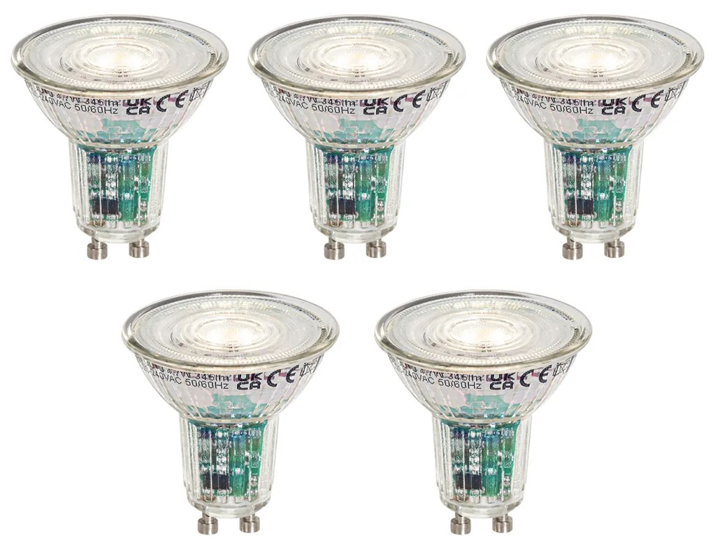 Zestaw 5 inteligentnych żarówek LED GU10 50mm przezroczystych 4,7W 345 lm 2200-4000K