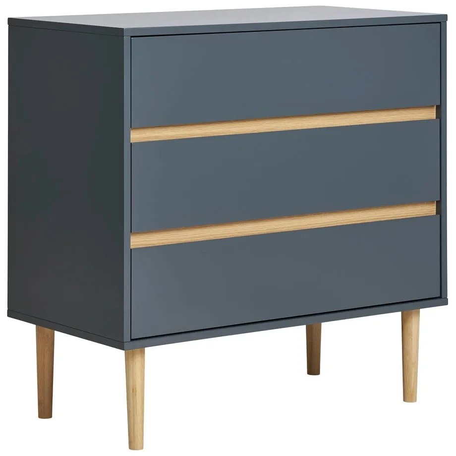 Ciemnoszara niska komoda 80x80 cm Bisley – House Nordic