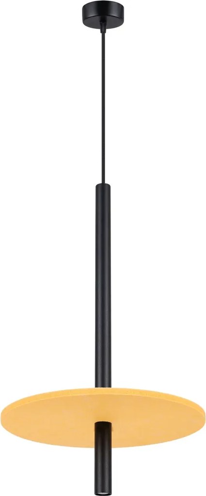 Żółta lampa wisząca z nowoczesnym kloszem D2-W09