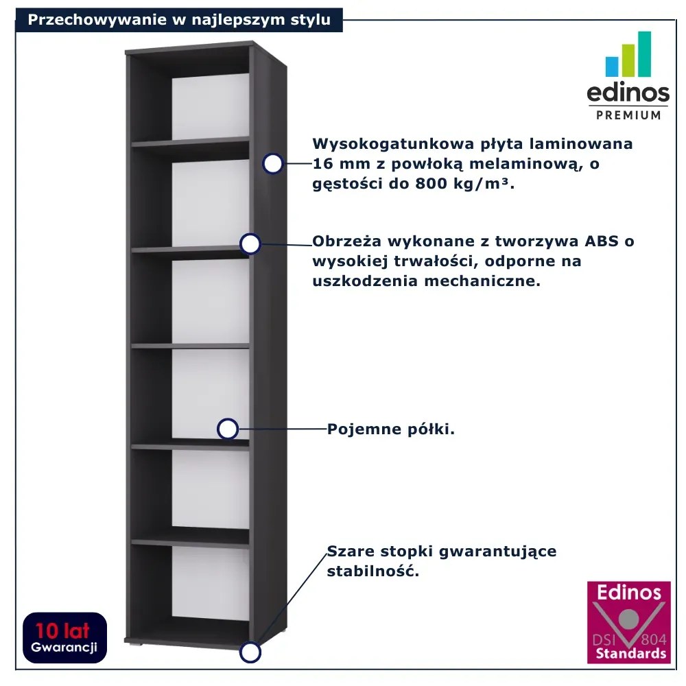 Czarny regał typu słupek 30 cm D4-A56